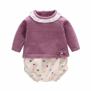 Vlinder Jaundzimušais Meitene apģērbs Mazulim Meitene Džemperis komplekts Zīdaiņiem un Mājīgs kokvilnas apakšbikses Džemperis 2pcs set Apģērbu Komplekti Bērniem, 6M-3T