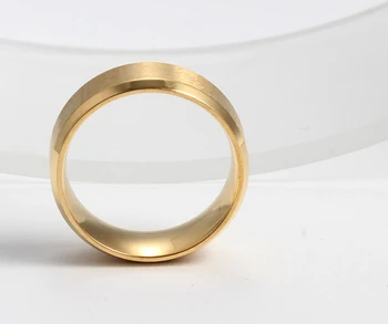 Vnox nerūsējošais tērauds 8mm Matēts dzīvoklis gredzeni sievietēm zelta krāsas kāzu gredzeni