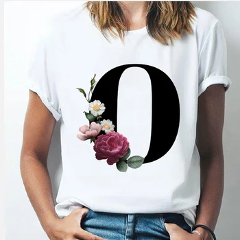 Vogue 26 alfabēta burtu, sieviešu T-krekls Meitene A 