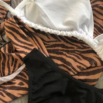 Vēja Leopard peldkostīmu 3 gabali seksīgi bikini, peldkostīmi, sieviešu Acu kultūraugu top peldkostīms sievietēm peldētāju Biquini