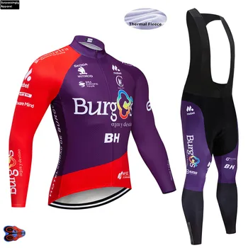 Vīrieši BH Komanda Ziemas Vilnas Riteņbraukšana Jersey Violeta garām Piedurknēm Pro Velo Apģērbs 2019 MTB Velosipēdu Jersey Velosipēdu Apģērbs, Sporta