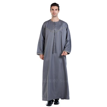 Vīrieši Islāma Apģērba Musulmaņu Tērpu Arābu Thobe Ramadāna Kostīmi Saūda Arābu Pakistāna Abaya Vīriešu Pilnu Piedurknēm Drēbes Kaftan Galvas Lakatu