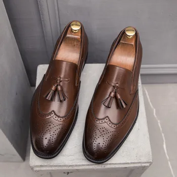 Vīrieši Kleitu Kurpes 2020. Gada Pavasara Modes Biznesa Kāzu Apavi Cilvēks Comfy Ādas Dizaina Oficiālu Kurpes Vīriešiem Eiropā Stilu Vīriešu Shoes99