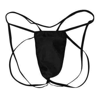 Vīrieši Melnu Apakšveļu mazstāvu Strappy Atvērt Muca G-string Siksnas Bikini Biksītes Geju Peldkostīmi Hot Sexy Vīriešu Apakšbikses