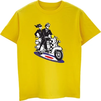 Vīrieši Smieklīgi T-krekls Vasaras Kokvilnas Krekli Homme Retro Britu 1960 Mods Ska Stila Apģērbu Scooter Regeja T Krekls Hip Hop Tees Augšu