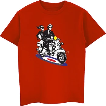 Vīrieši Smieklīgi T-krekls Vasaras Kokvilnas Krekli Homme Retro Britu 1960 Mods Ska Stila Apģērbu Scooter Regeja T Krekls Hip Hop Tees Augšu