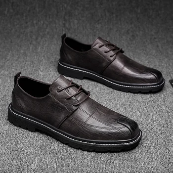Vīriešiem kurpes Oxfords mežģīnes up, kas no kājām Melns Brūns Vīriešu Biroja Kāzu puse, norādīja vīriešu ādas kurpes āra ikdienas apavi vīriešiem