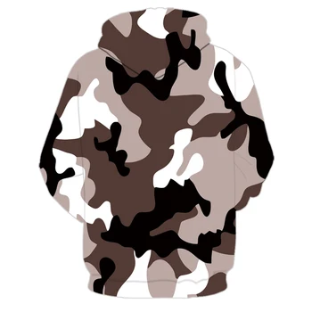 Vīriešu Hip Hop Aukliņu Pulovers pelēkā vārna sporta Krekls Drukas Iela Maskēties Militārās Apmācības 3D Gadījuma Rudens Pilna Regulāri