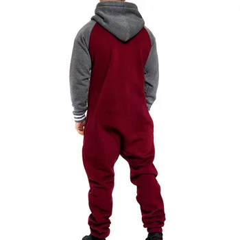 Vīriešu Rudens Ziemas Līmēšana Jumpsuit viengabala Apģērbs, Pidžamas Playsuit Rāvējslēdzēju pelēkā vārna Vīriešu Onesie Jumpsuits (Dungriņi) Hombre 2020