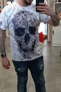 Vīriešu T-krekls Galvaskausa 3D Vasaras Šausmu Krekls Vīriešu Vasaras Kvalitāti Camiseta Īsām Piedurknēm O-veida kakla Topi Pārdot Hip Hop Krekli ZOOTOPBEAR