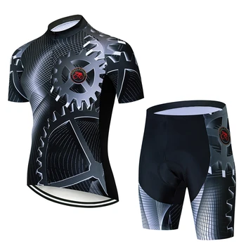 Vīriešu Velo Jersey Komplekti MTB Kalnu Velosipēdu Apģērbu Ropa Ciclismo Vasaras Īsām Piedurknēm Krekli Top 3D Želeju Polsterēta bikses, kombinezoni ar Krūšdaļu