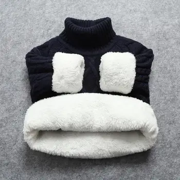 Vīriešu qiu dong, zēns džemperis sabiezējumu augstu uzrullētu apkakli džemperis, vienkrāsainu siltuma džemperis.