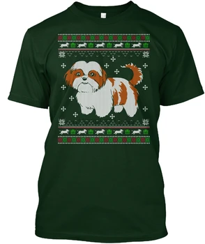 Vīriešu t krekls ShihTzu suns - Neglīts Ziemassvētku Sweater2 tshirts Sieviešu t-krekls