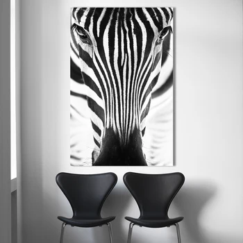 WANGART Sienas Mākslas Gleznu Plakātu Izdrukas Audekls Bildes Minimālisms Dzīvnieku Zebra Anotācija Par Dzīves Telpu Nav Karkasa Mājas Dekoru