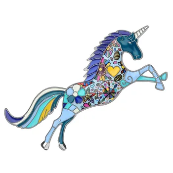 WEVENI Emaljas Sakausējuma Modes Unicorn Piespraudes Drēbes Šalle Pin Ins Hipster Dzīvnieku Rotaslietas Sievietēm Meitenes Pusi Dāvanu Apdare