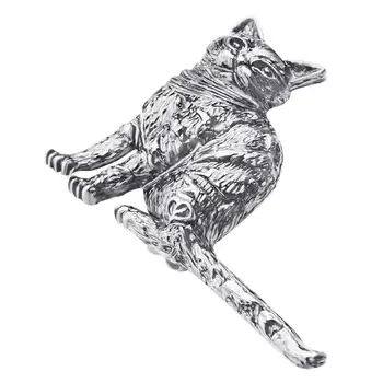 WEVENI Sakausējuma Pārklājumu Antīkā Sudraba Elegants Kaķēns Kaķis Piespraudes Piespraudes Jauki Dzīvnieku Rotaslietas, Dāma Sieviešu Meitene Puse Jautra Dāvana