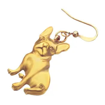 WEVENI Sakausējums, Antīkā Zelta Pārklājumu franču Buldogs Auskari Jauki Dzīvnieku Vilināt Kritums Rotaslietas Pusaudžu Bērns Festivāls Dāvanu Apdare