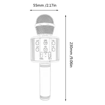 WS858 Portatīvā Bluetooth Karaoke Mikrofons Bezvadu Professional Skaļruņu Mājas Ktv Rokas Mikrofons
