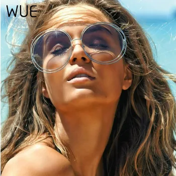 WUE 2019 Kārta Liela Izmēra Lielgabarīta objektīvs Vintage, Saulesbrilles Sieviešu Zīmola Dizainere Metāla Rāmis Dāma, Saules Brilles Dāma Atdzist Retro