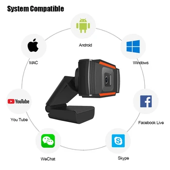 Webcam 1080P USB Kameras Video Ierakstīšana Web Kameras Augstas Izšķirtspējas ar Mikrofonu Online Klases Kamera