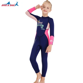 Wetsuit Bērniem 2,5 mm Neoprēna Uzvalks Ūdenslīdēju Kostīms Bērniem Pilnu Tērpi Meitene Zēns Siltuma Viens Gabals Peldkostīms Bērniem Zemūdens hidrotērpu