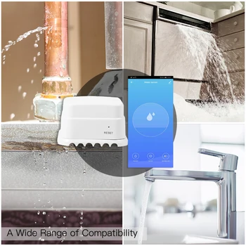 WiFi Smart Plūdu Sensors, Ūdens Noplūdes Detektors Plūdu Pārplūdes Brīdināšanas Apsardzes Signalizācijas Tuya/Smart Dzīves App Tālvadības Kontroles Moduļi