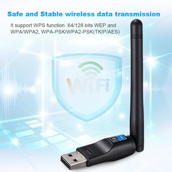 Wifi Bluetooth Adapteri 150Mbps USB Wifi Antenas Adapteris 2 dbi RTL8723BU Bezvadu Tīkla Darba Karti, Wifi Uztvērējs, Raidītājs