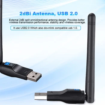 Wifi Bluetooth Adapteri 150Mbps USB Wifi Antenas Adapteris 2 dbi RTL8723BU Bezvadu Tīkla Darba Karti, Wifi Uztvērējs, Raidītājs