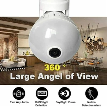 Wifi Kameru VR Panorama 360 Panorāma VR Bezvadu 360 Panorāmas Fisheye mini CCTV Kameras Spuldzes Gaismas Home Security P2P Kamera