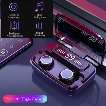 Willkey Taisnība Bezvadu Austiņu Touch Bluetooth 5.0 Austiņas HiFi Stereo Bass Austiņas Ūdensizturīgs Ar Uzlādes Lodziņā Mic Tālrunis