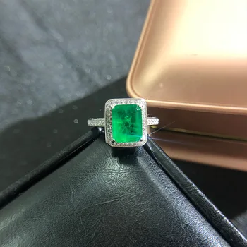 Wong Lietus Vintage 925 Sterling Sudraba Emerald Dimantu Dārgakmens Kāzu Saderināšanās Gredzenu Smalkas Rotaslietas Vairumtirdzniecības Piliens Kuģniecība