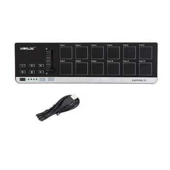 Worlde midi kontrolieris EasyPad.12 Portatīvie Mini USB 12 Drum Pad midi klaviatūras klavieres tastatūra синтезатор midi клавиатура