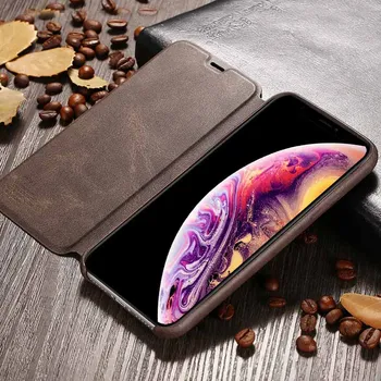 X-Līmeņa Luksusa Āda Flip Case For iPhone 12 11 Pro XS Max Retro Vintage Hibrīda Plānas Maka Vāks iPhone 8 7 SE 2020. gadam Coque