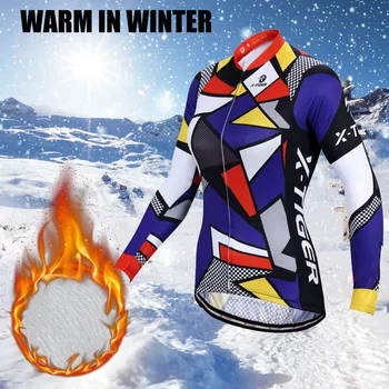 X-Tiger Ziemas Sievieti 's Velo Svīteri Kopa ar garām Piedurknēm Riteņbraukšana Apģērbu Pro Ropa Ciclismo Invierno MTB Velosipēds Valkāt 2020