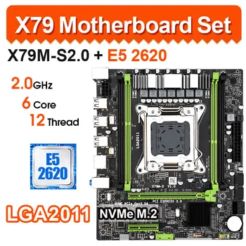 X79M-S X79 pamatplates Kopumu Combo Komplektā Ar Xeon E5 2620 LGA 2011 PROCESORU Atbalsts DDR3 ECC REG M-ATX M. 2 SSD diska Interfeiss placa mae