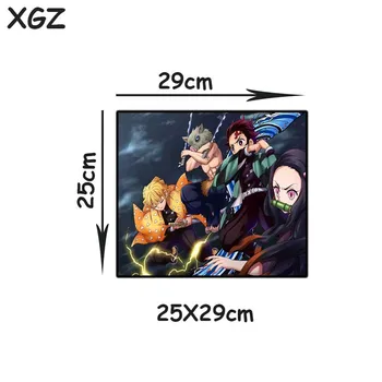 XGZ Anime Demon Slayer Kimetsu Nav Yaiba HD Spēle Lielu Mouse Pad Black Izsmalcinātu Bloķēšanas Malas Datora Galds Mat Gumijas neslīdošu Xxl