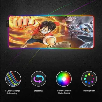 XGZ Viens Gabals Anime Spēle RGB Liels, Peles Paliktņa LED Peles Spēlētājs Big Peles Paliktņa XXL Klēpjdators Tastatūra Galda Pad 800*300/300*900