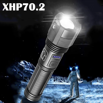 XHP70.2 Led Lukturīti ar Augstu Kvalitāti LanternTactical Medību Varu Ar 18650 Akumulatoru, Usb Uzlādējams Zoomable Kempings XHP50 Lāpu