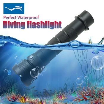 XHP70 Niršanas Lāpu Ūdensizturīgs Zemūdens 100m Lukturīti Profesionālā Zemūdens LED Lanterna Taktisko Flash Gaismas, Ko 18650 26650