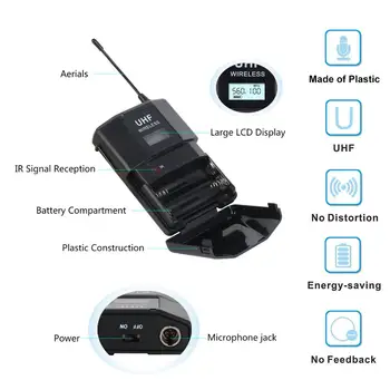 XTUGA SKM4000 PLUS Professional 4*100 Kanālu UHF bezvadu mikrofona sistēma Ar 2 Rokas Un 2 Bodypack Metāla Būvēts, var Izvēlēties