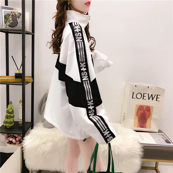XUXI Modes 2020 Rudens Ziemas Jauno Līmēšana Mētelis Sievietēm korejas Zaudēt Rāvējslēdzēju Stand Apkakli Femme Puloveri Drēbes FZ3271