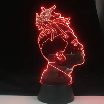 XXXTentacion Slavens Reperis 3D LED Lampas Ilūziju, 7 Krāsas Maiņa Galda Nakts Gaisma Bērnu Gultas Apdares Lampas DropShipping