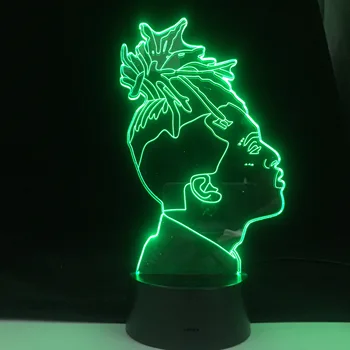 XXXTentacion Slavens Reperis 3D LED Lampas Ilūziju, 7 Krāsas Maiņa Galda Nakts Gaisma Bērnu Gultas Apdares Lampas DropShipping
