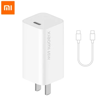 Xiaomi GaN 65W USB C, Sienas Lādētāju 50% Ātrāk PD Elektroenerģijas Piegādes 1m Tips-c-k Kabeļa Mi 10 Pro Mi Macbook MateBook