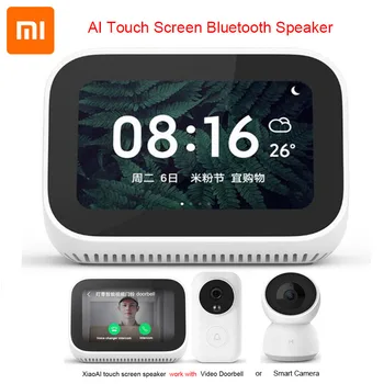 Xiaomi MI Touch Screen Bluetooth 5.0 Speaker Digitālais Displejs Modinātājs WiFi Smart Savienojumu Ar Video Durvju Mi Skaļrunis