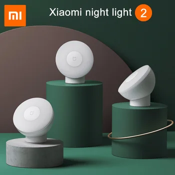 Xiaomi Nakts Gaisma 2 PIR Infrasarkano Cilvēka ķermeņa sensoru, Regulējamu Spilgtumu Magnētiskās LED Mijia Smart Indukcijas Nightlight 2019 Jaunas