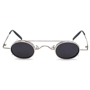 XojoX Mazas, Apaļas Saulesbrilles Vīriešiem Vintage Metāla Klipu par Steampunk Saules Brilles Vīriešu Retro Brilles, Spogulis, Brilles Punk Aizsargbrilles
