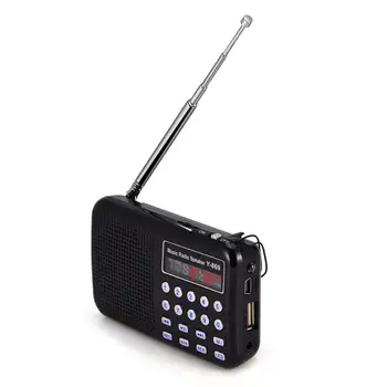 Y-869 FM Portable Radio ar Antenu, Digitālo Audio Mūzikas Atskaņotājs, Mini Speaker LED Lukturītis Atbalsta TF Kartes USB Diska New