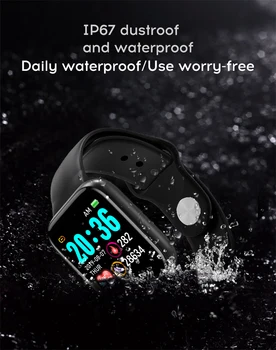 Y68 D20 asinsspiediens, Sirdsdarbības Smart Aproce IP68 Ūdensnecaurlaidīga Fitnesa Tracker Sporta Smartwatch vīriešiem, sievietēm Y68 Smart Skatīties