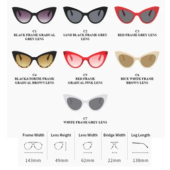 YAMEIZE Sievietēm, Kaķu Acu Saulesbrilles Vintage Slīpums Lēcu, Saules Brilles Sieviešu Sexy Black White Cateye, Saules Brilles UV400
